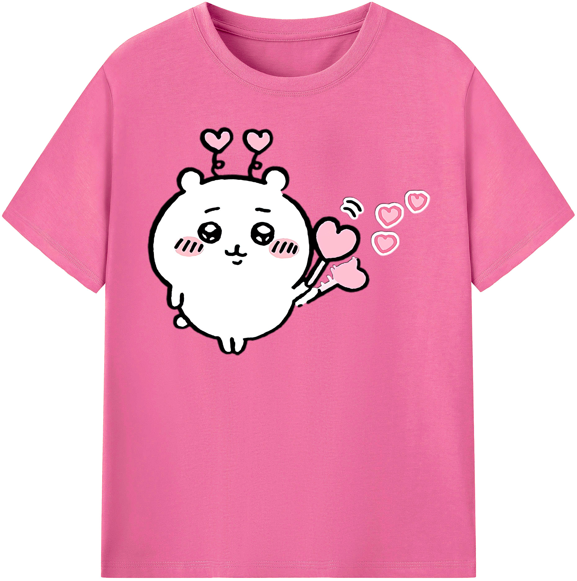 （画像用） ちいかわ ちいかわ Chii-kawa chiikawa レディースカジュアルプリントTシャツ（綿100％）